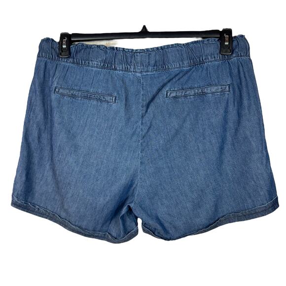 DASH X-Large Paperbag Chambray Jean Shorts Lightweight Hi-Rise Pull-On Pockets - Picture 3 of 6